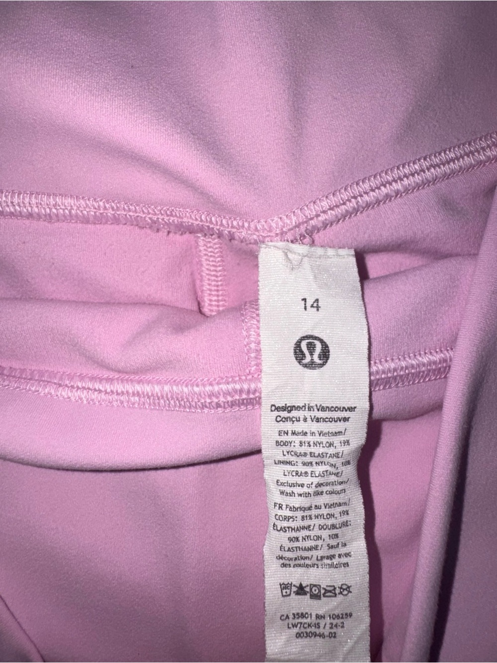 Lululemon size 14 pink yoga gym shorts bike align - Picture 2 of 5